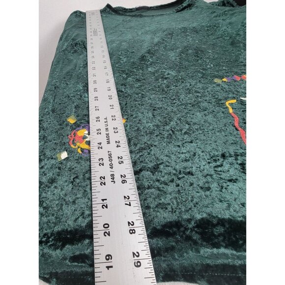 Vintage Brett Alixander Womens Green Crushed Velvet Oversized Tunic Art To Wear - Picture 7 of 7